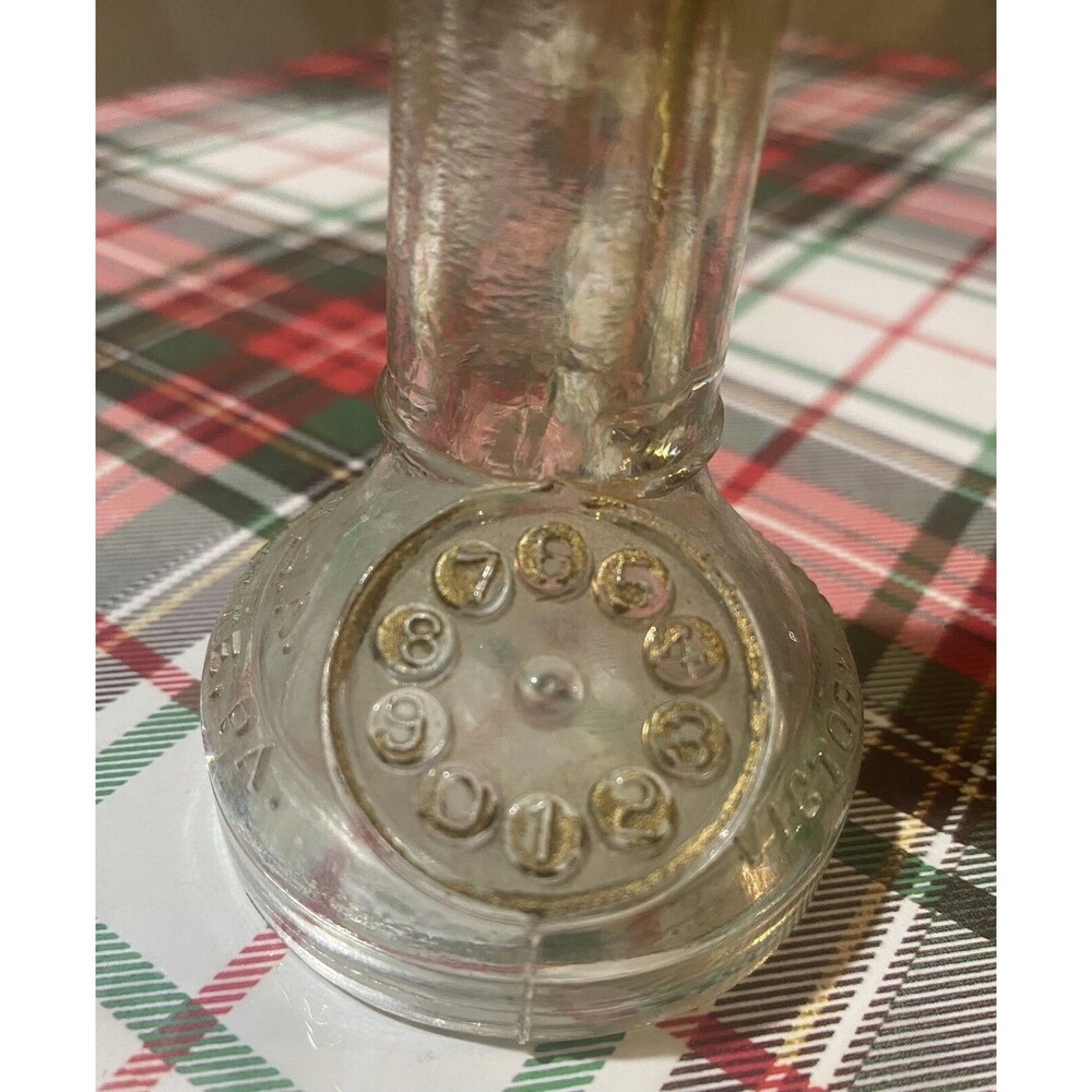Vintage Glass Candy Container, Antique Phone